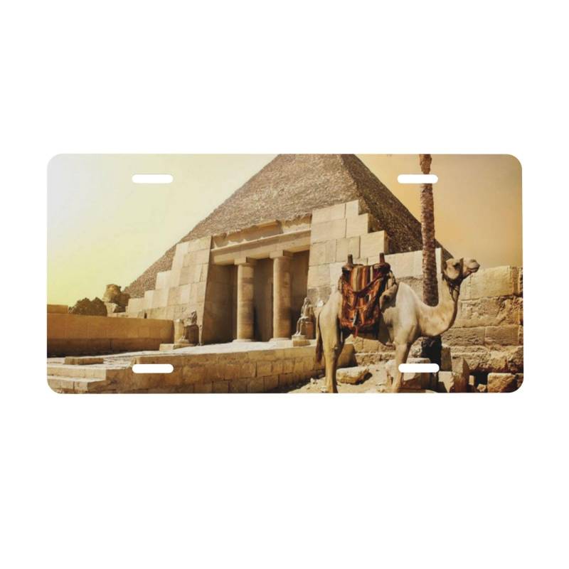 Ägypten Camels Nummernschildschild aus Metall, personalisierbar, 15,2 x 30,5 cm, Nummernschildschild für Damen und Herren von BONDIJ