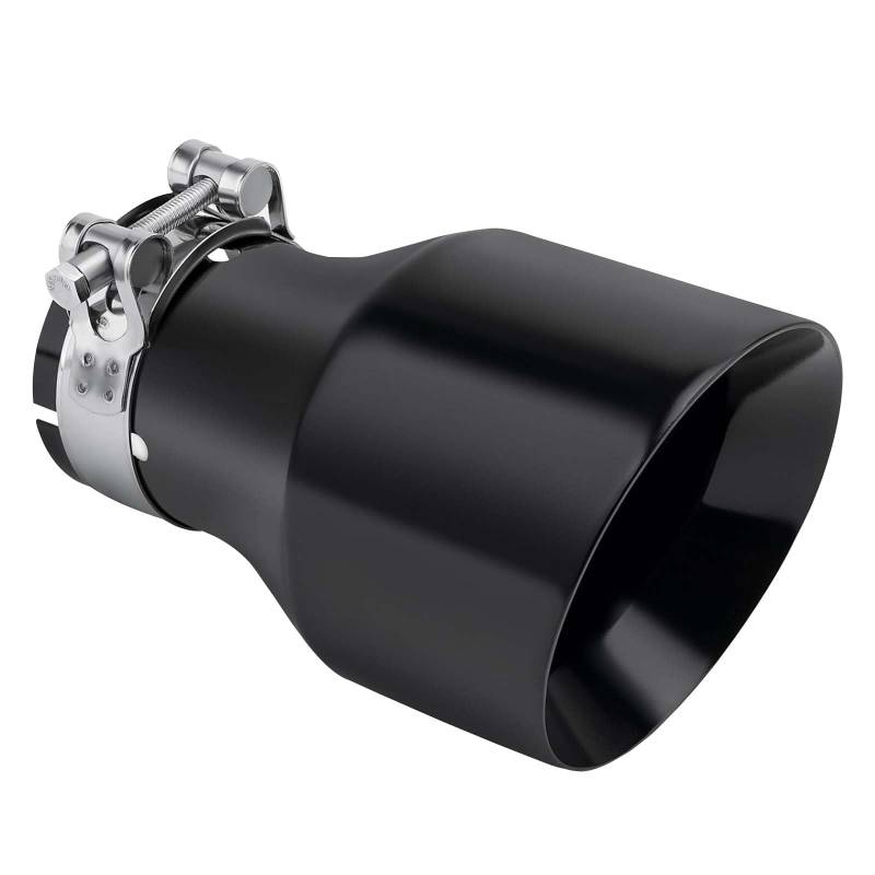 Auspuffspitzen, Edelstahl universelle Auto Auspuff Ende Endrohr Spitze Doppelwand Poliert Schrägschnitt Schalldämpfer Spitze Auto Auspuffspitze Einlass 63mm Auslass 101mm Endtopf Auspuff von BONJUME