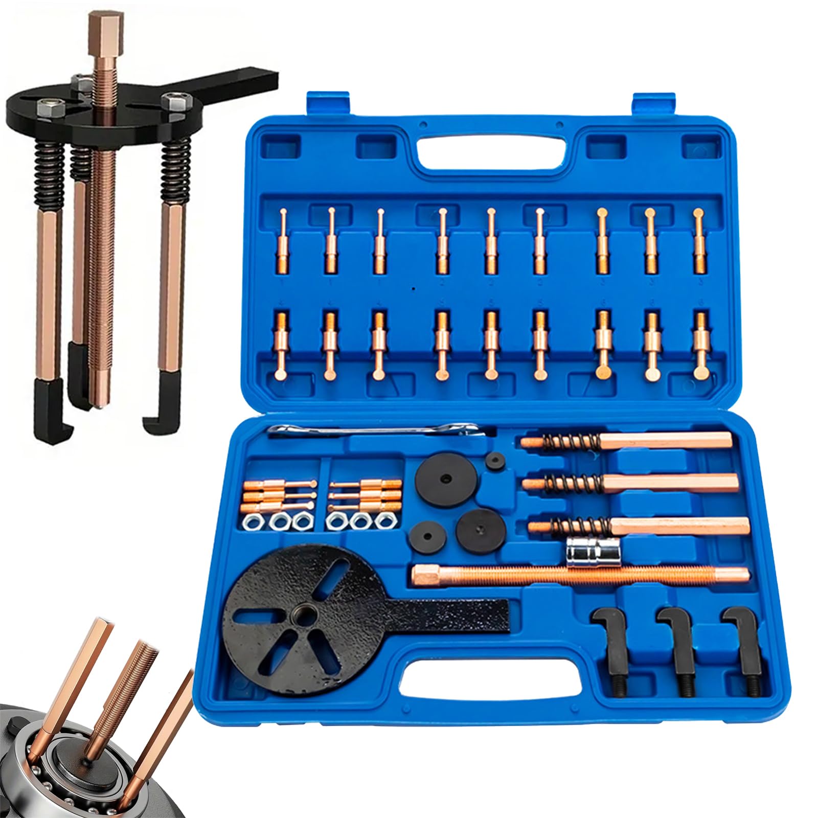 BONJUME 44-in-1 Lagerabzieher Set, innenlager abzieher Innen und Außenlager Abzieher Werkzeug, Dreiarm Kugellager Abzieher mit 3 Gebogenen Haken Stecknuss Schraubenschlüssel Tragetasche BONJUME 44-in-1 Lagerabzieher Set, innenlager abzieher Innen und Außenlager Abzieher Werkzeug, Dreiarm Kugellager Abzieher mit 3 Gebogenen Haken Stecknuss Schraubenschlüssel Tragetasche von BONJUME