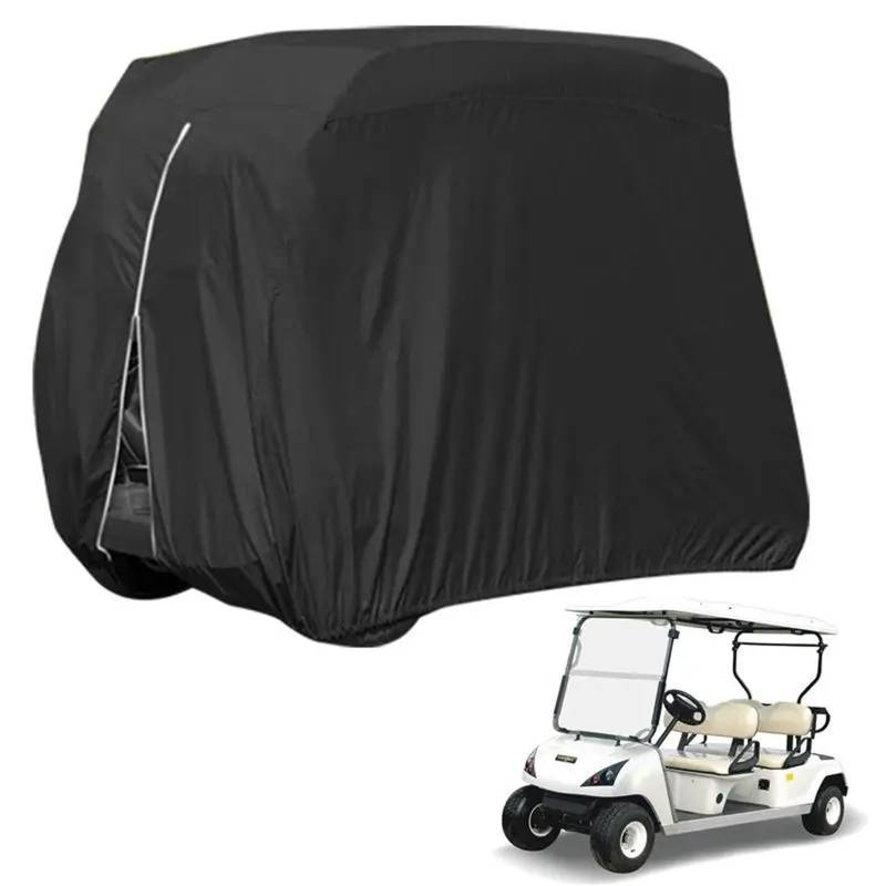 Golfwagen Abdeckung, Golf Cart Cover Abdeckung Abdeckplane 210D Waterproof Oxford Regenschutz Staubdicht Windschutzscheibe 2/4 Passagier Sitze Passend Für EZGO Club Car Yamaha Golfwagen von BONJUME