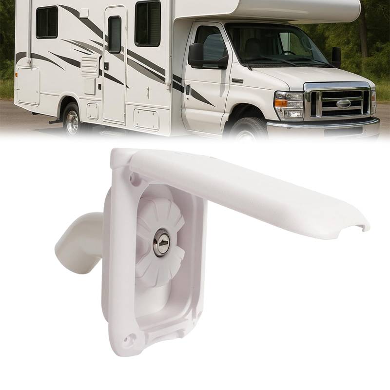 Wassertankdeckel, Tankdeckel 90mm Wassertankdeckel mit Bajonett-Kappe und magnetischer Anziehungskraft Lukenschloss Weiß RV Square Gravity Wassereinlass für Wohnmobil Wohnwagen RV Camper von BONJUME