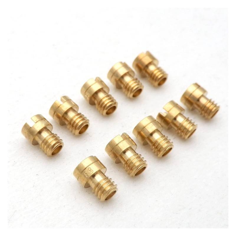 Motorrad Vergaser 10 Stück M4 Hauptdüse 4 Mm Für Mikuni Für Keihin Vergaser Für CVK24~26 PZ19 Rundkopf-Einspritzdüse Für GY6 50cc 139QMB Scooter Motorrad Vergaseranlagen (Size : 122-145) von BONNYT