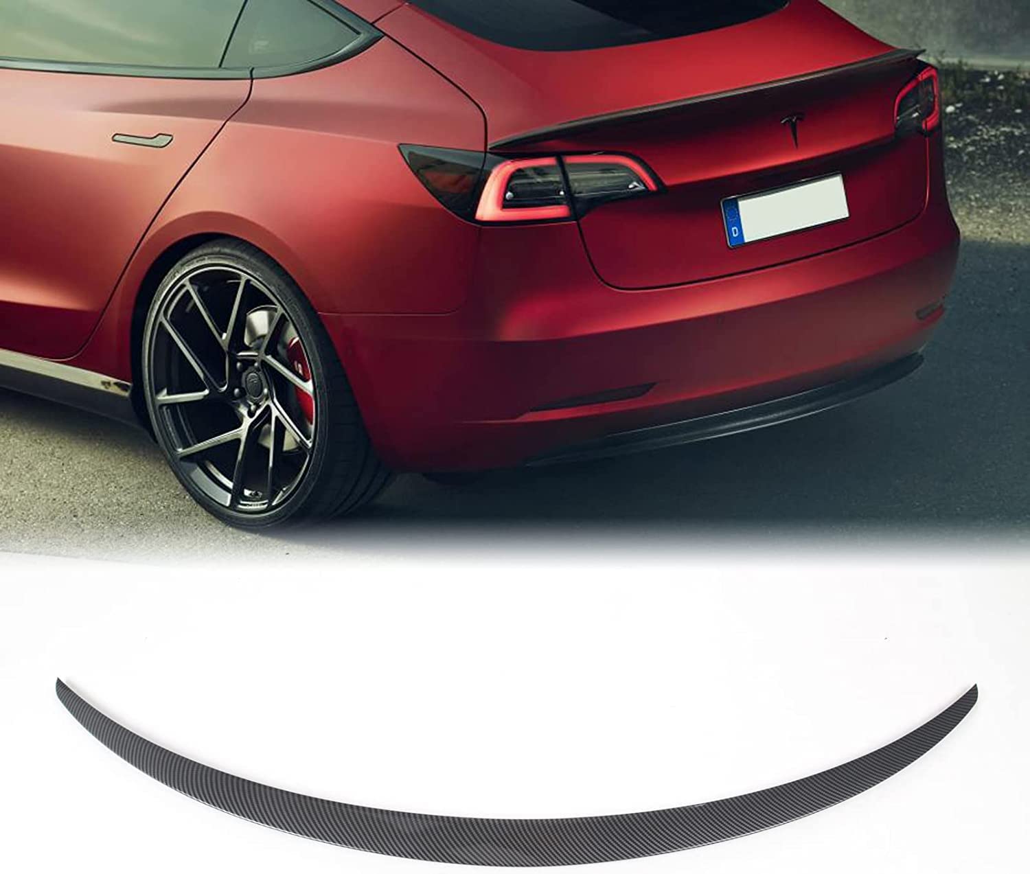 BONRYAN Neu Tesla Model 3 Spoiler OEM-Stil Heckspoiler Flügel Lip für 2018 2019 2020 2021 2022 2023 Tesla Model 3 Zubehör(Glänzend Carbon Stil) von BONRYAN