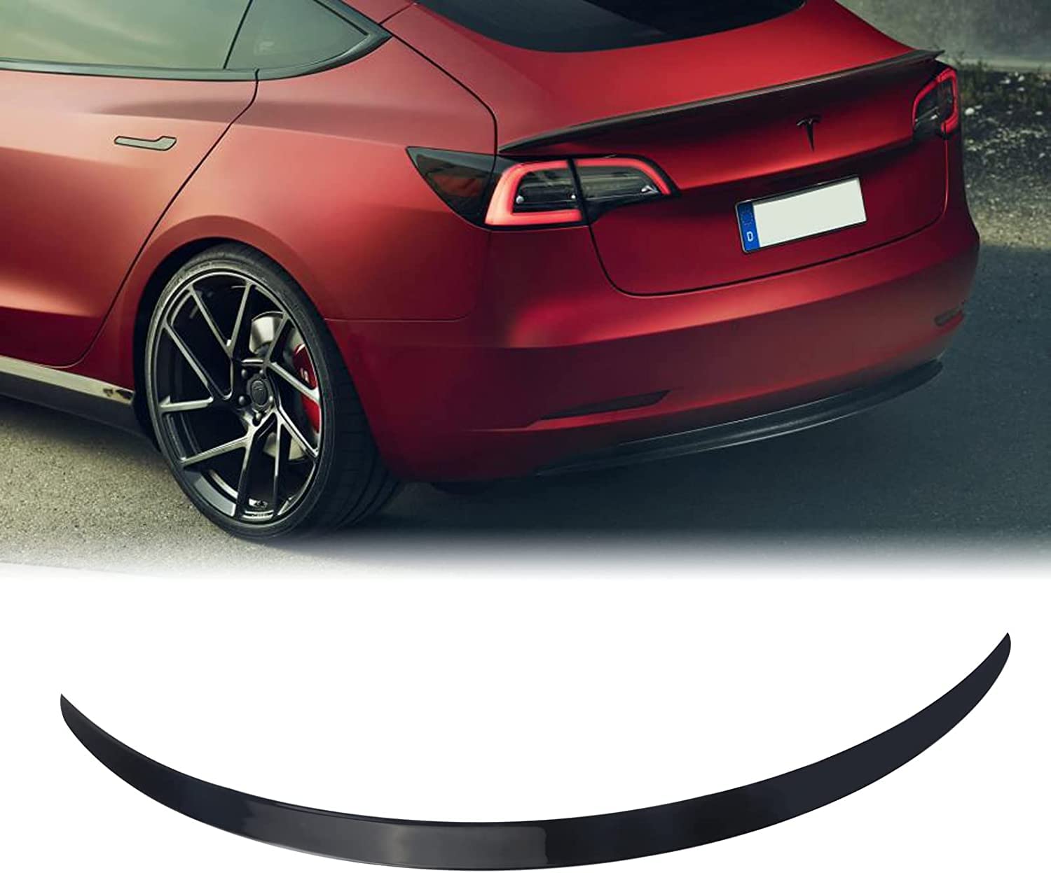 BONRYAN Neu Tesla Model 3 Spoiler OEM-Stil Heckspoiler Flügel Lip für 2018 2019 2020 2021 2022 2023 Tesla Model 3 Zubehör(Glänzend Schwarz) von BONRYAN