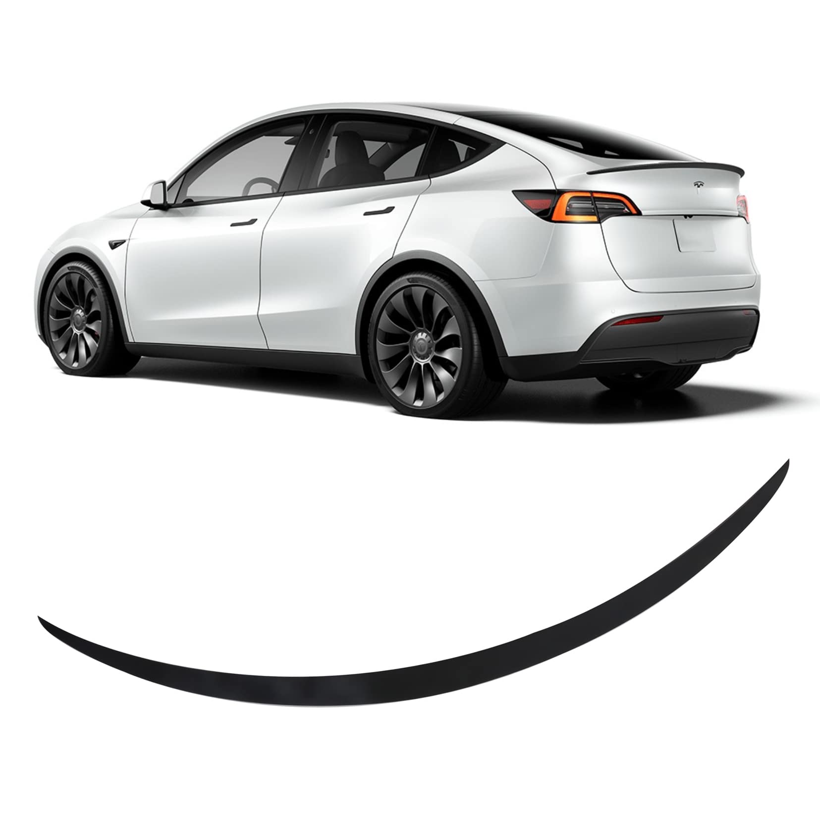 BONRYAN Tesla Model Y Spoiler Original Heckspoiler Flügel Lippe Matt Schwarz für 2020 2021 2022 Tesla Model Y Zubehör von BONRYAN