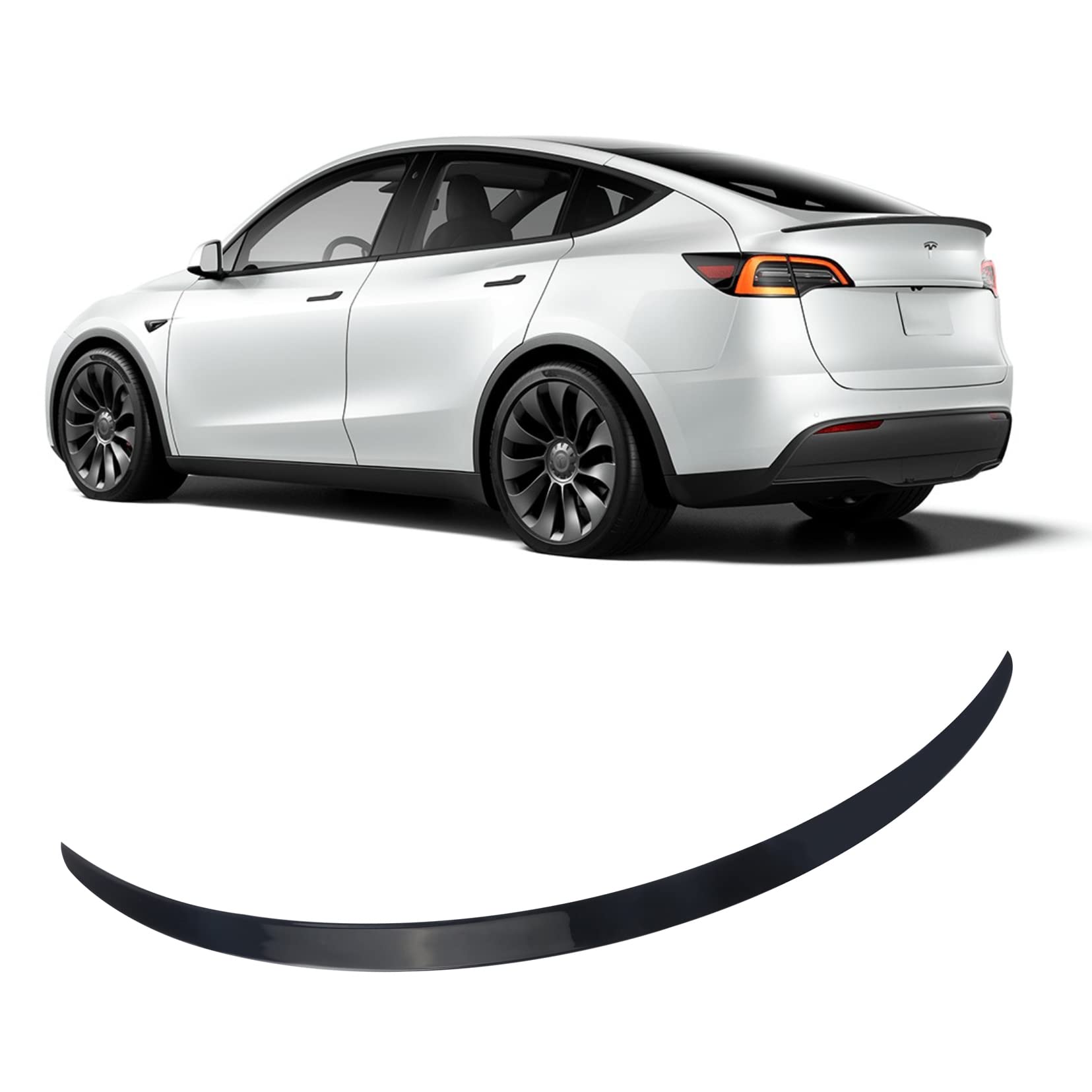 BONRYAN Geeignet für Tesla Model Y Spoiler Original Heckspoiler Flügel Lippe glänzend schwarz für 2020 2021 2022 Tesla Model Y Zubehör von BONRYAN