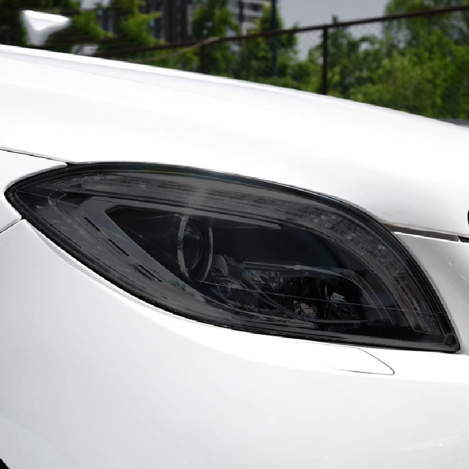 Autoscheinwerfer Tönung Schwarz Schutzfolie Transparent TPU Aufkleber Zubehör, Für Mercedes Benz ML Klasse W166 2012 2013 2014 2015 von BOOER