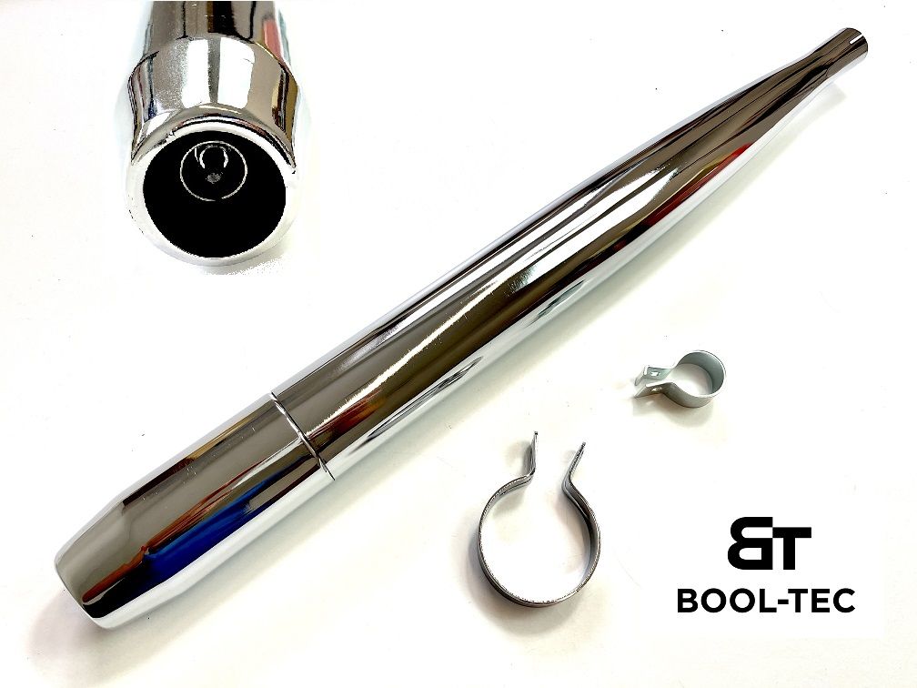 HQ Optima Auspuff offen chrom Schalldämpfer mit 2 Schellen für Hercules - Sachs HQ Optima Auspuff offen chrom Schalldämpfer mit 2 Schellen für Hercules - Sachs von BOOL-tec