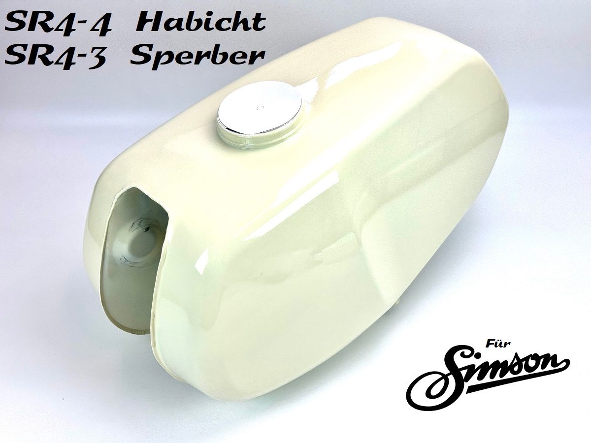 Kraftstoffbehälter Tank alabaster elfenbein Simson Habicht Sperber SR4-3, SR4-4 von BOOL-tec
