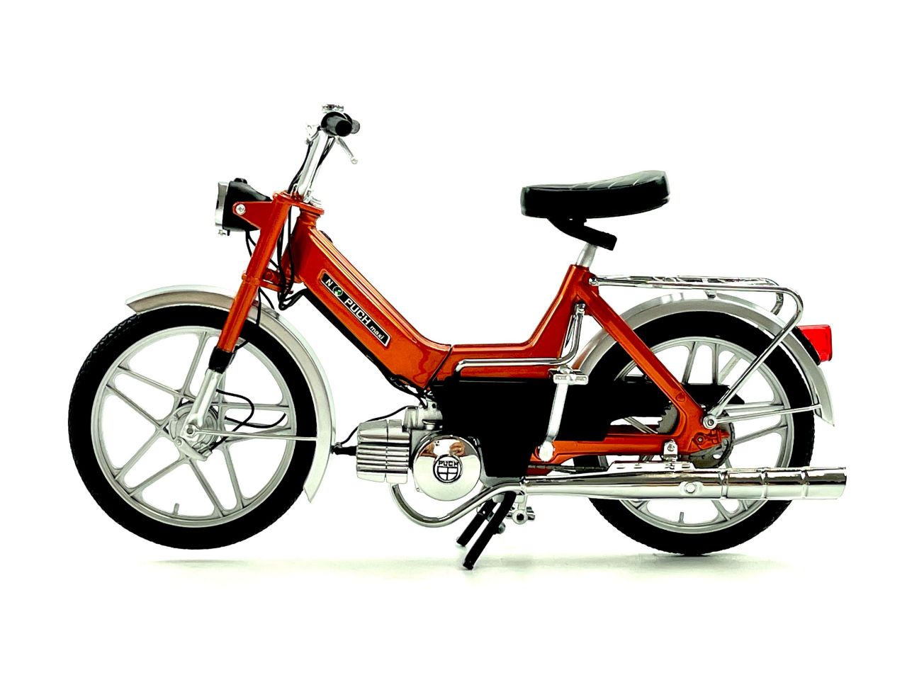 Mofa Modell Maßstab 1:10 PUCH Maxi N orange-metallic von 50cc Legends Moped von BOOL-tec