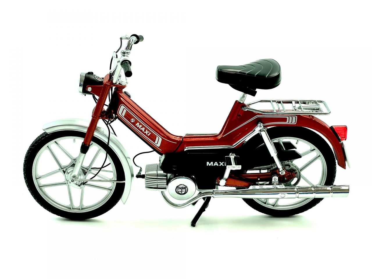 Mofa Modell Maßstab 1:10 PUCH Maxi S rot-metallic von 50cc Legends Moped von BOOL-tec