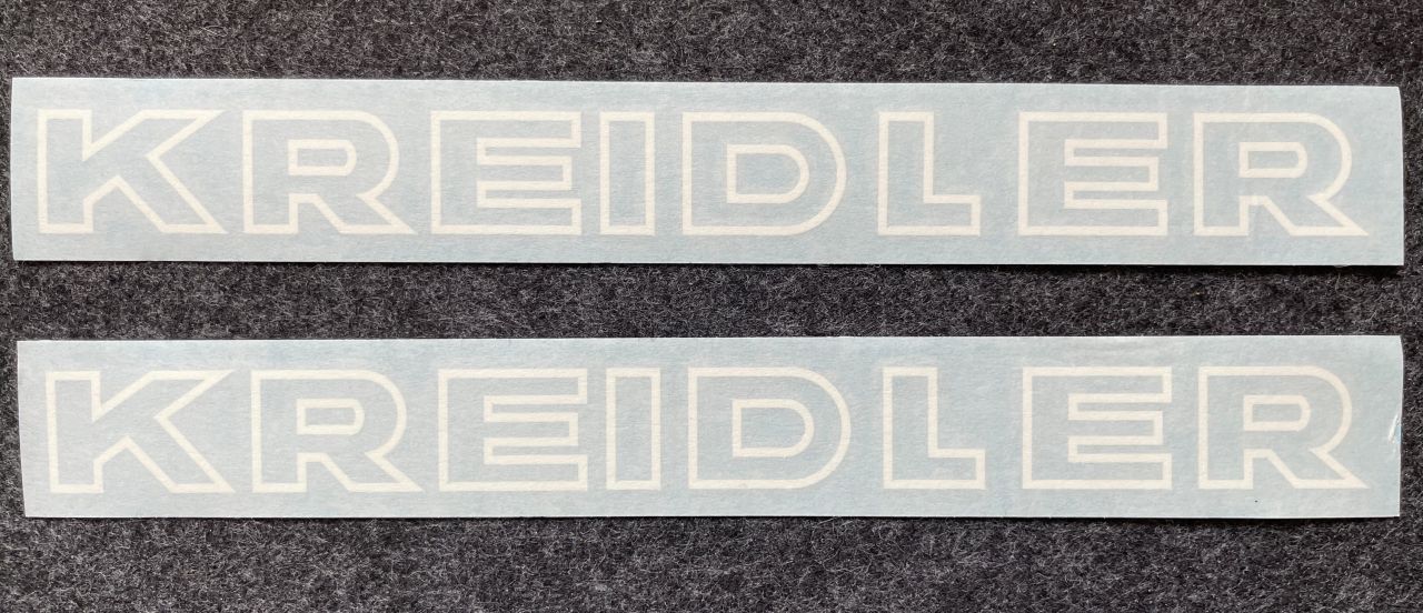Set 2 x Kreidler Flory MF Trittbrett Aufkleber weiß Schriftzug Set 2 x Kreidler Flory MF Trittbrett Aufkleber weiß Schriftzug von BOOL-tec
