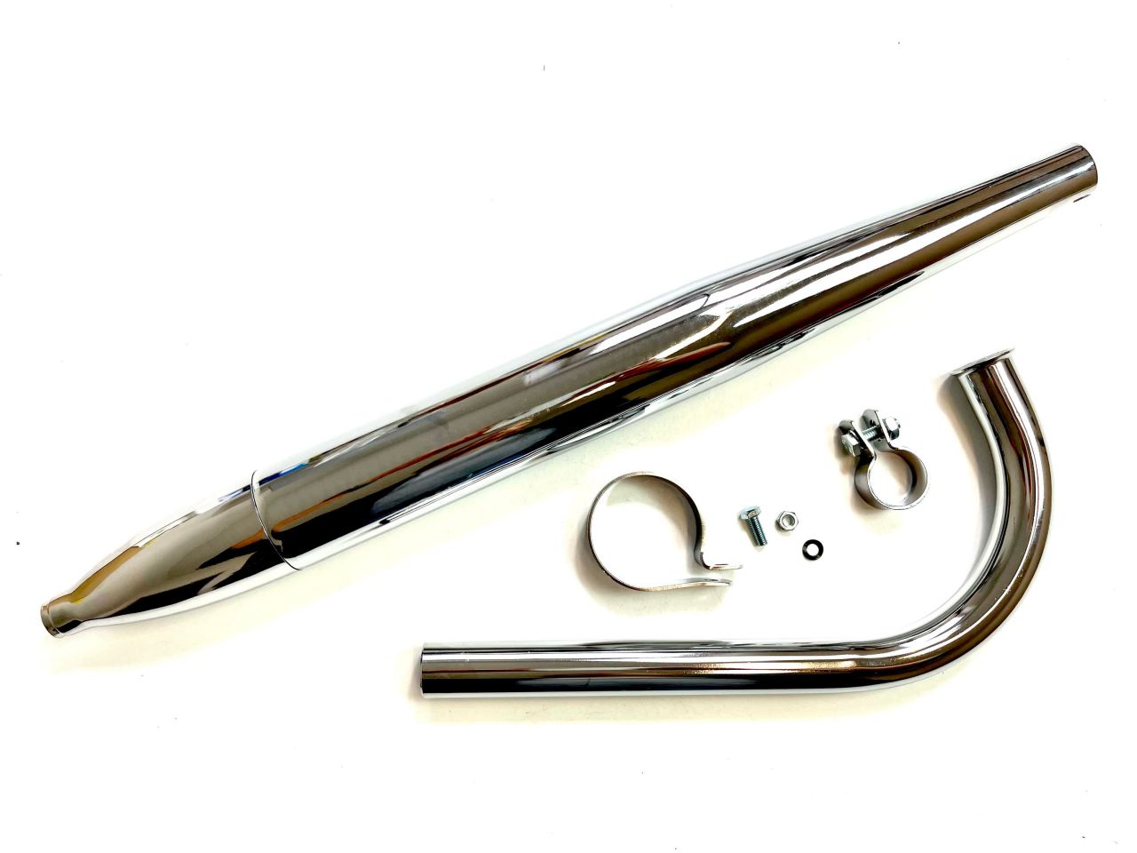 Simson Spatz SR1 SR2 SR 2E Schalldämpfer Auspuff Set mit Krümmer Auspufftopf von BOOL-tec