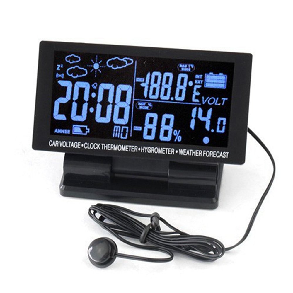 BOOMBOOST 1 4in Digital-Auto-Thermometer-Hygrometer-Spannungs-Taktgeber 12V LCD Wettervorhersage von BOOMBOOST