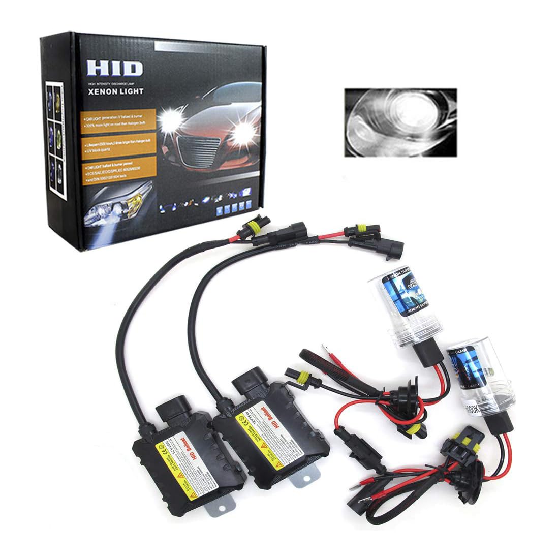 BOOMBOOST HID Xenon-Brenner kit H1 Xenon-Licht Ballasts Entladungslampe Schlank HID Lampen Scheinwerfer Nachrüstsatz Set Schnellstart Ersatzlampen 12V 55W 5000K von BOOMBOOST