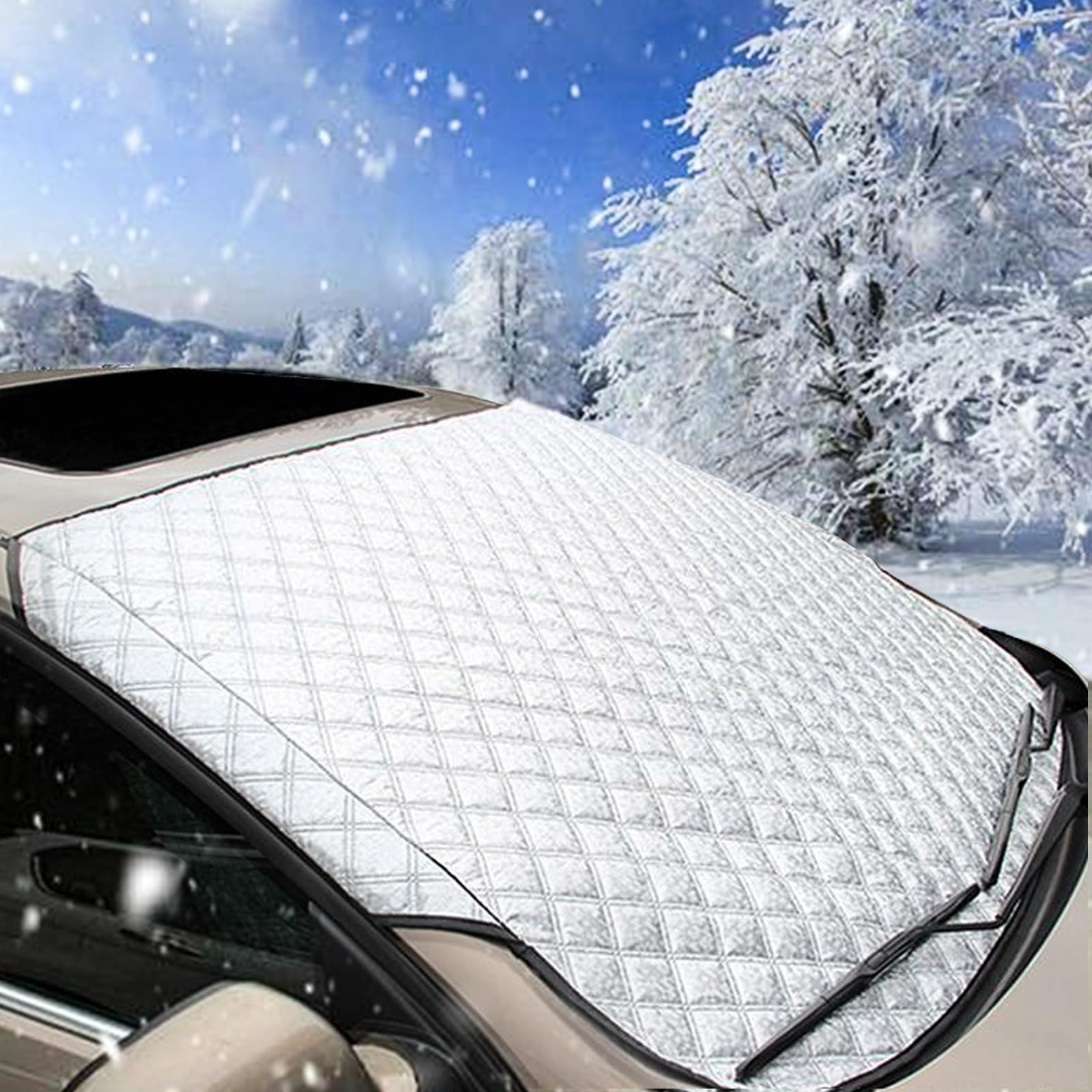 BOOSHMall Sonnenschutz Auto Frontscheibenabdeckung Scheibenabdeckung Auto Frostabdeckung Sonnenschutz Winschutzscheiben Abdeckung Faltbar Für Die Gegen Schnee, EIS,150X100CM von BOOSHMall