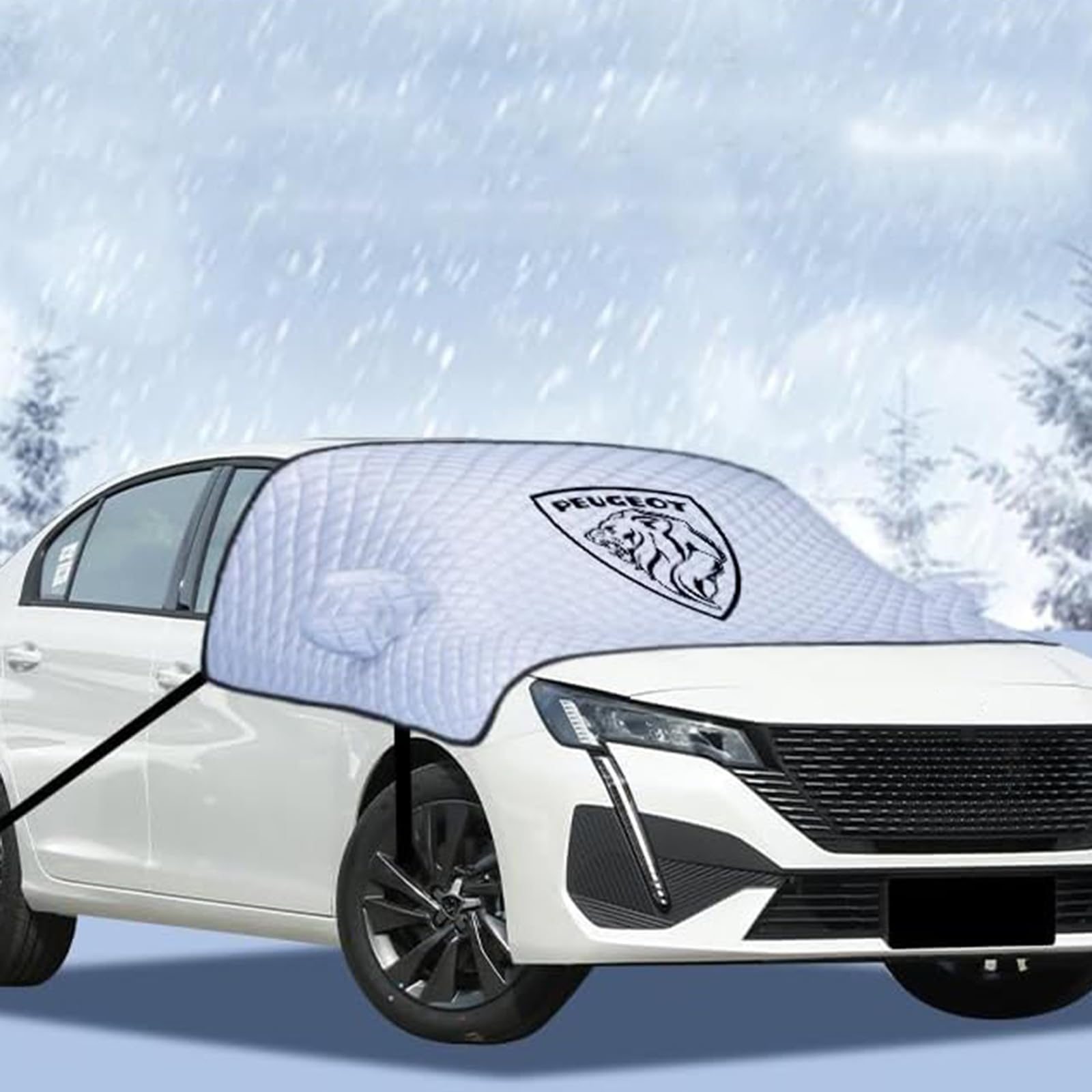 Frontscheibenabdeckung für Peugeot 3008 2017-2023, Magnetisch Scheibenabdeckung Auto Frontscheibe Sonnenschutz Scheibenschutz Anti Frost Staub UV-Schutz von BORATO