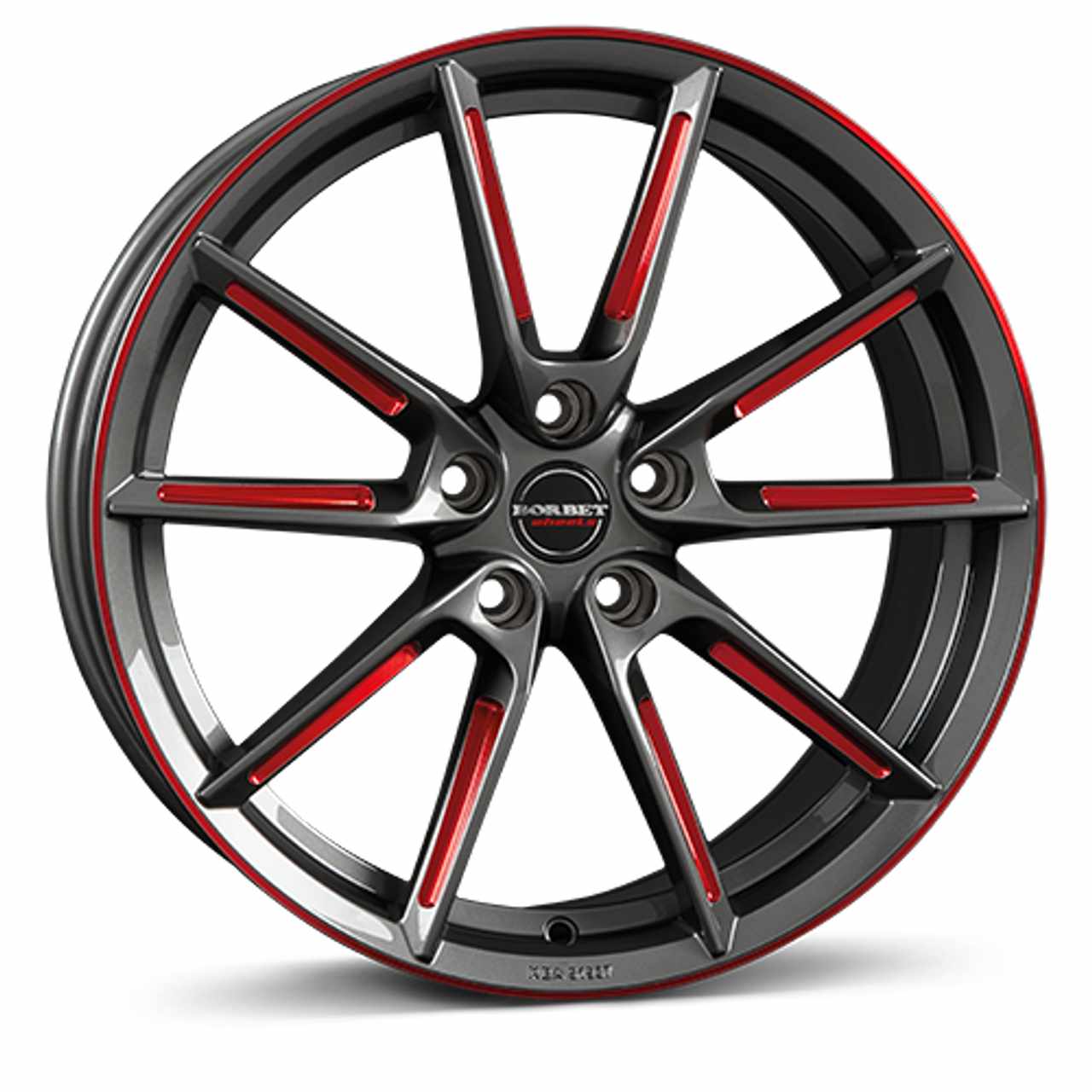 BORBET DESIGN LX graphite spoke rim red polished 8.5Jx20 5x112 ET45 von BORBET