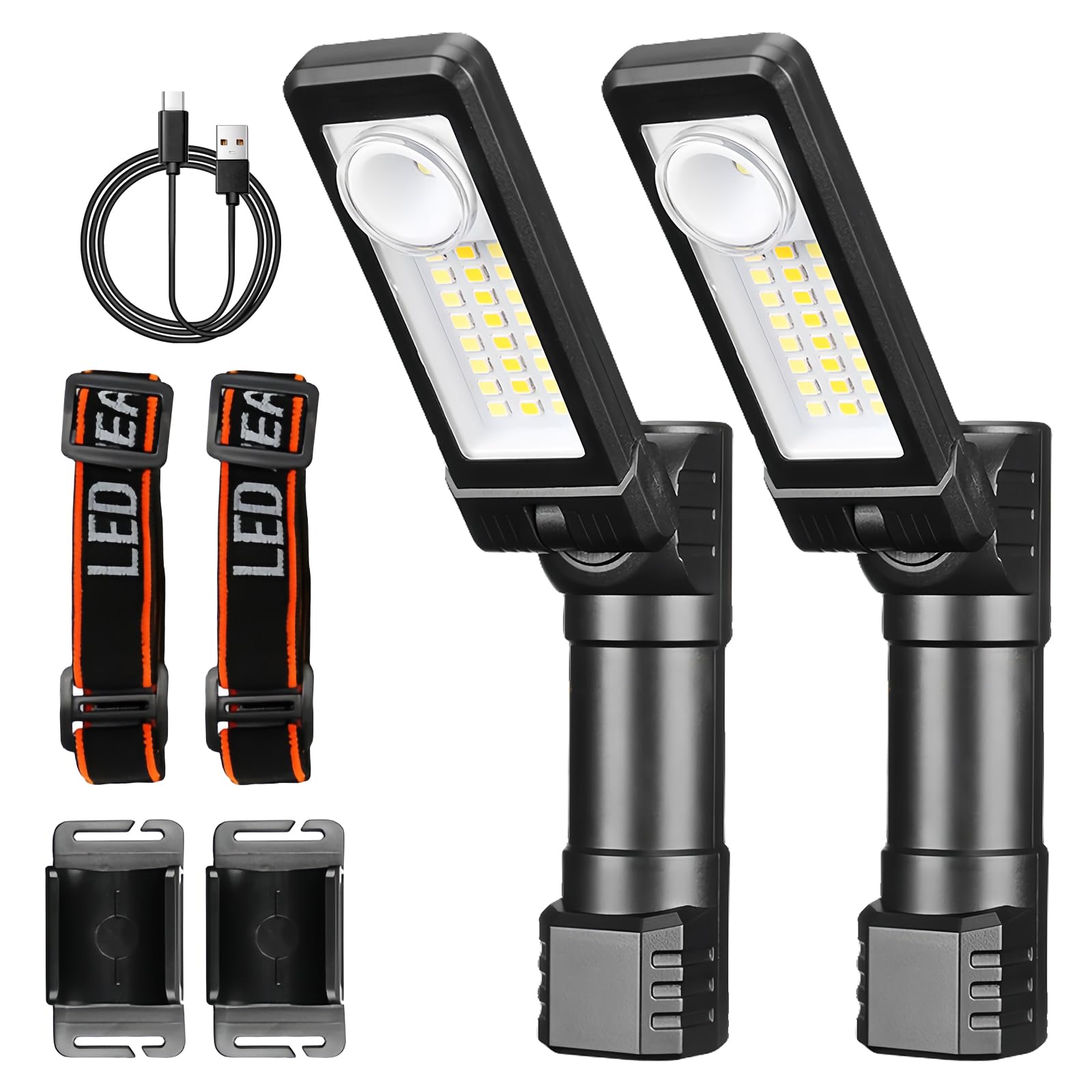 2 Stück LED Arbeitsleuchte, Werkstattlampe, Taschenlampe LED Aufladbar, Arbeitsleuchte LED mit Schwenkfunktion, COB Inspektionsleuchten, Arbeitslampe für Auto Reparatur, Werkstatt, Notfall Lampe 2 Stück LED Arbeitsleuchte, Werkstattlampe, Taschenlampe LED Aufladbar, Arbeitsleuchte LED mit Schwenkfunktion, COB Inspektionsleuchten, Arbeitslampe für Auto Reparatur, Werkstatt, Notfall Lampe von BORDEAG