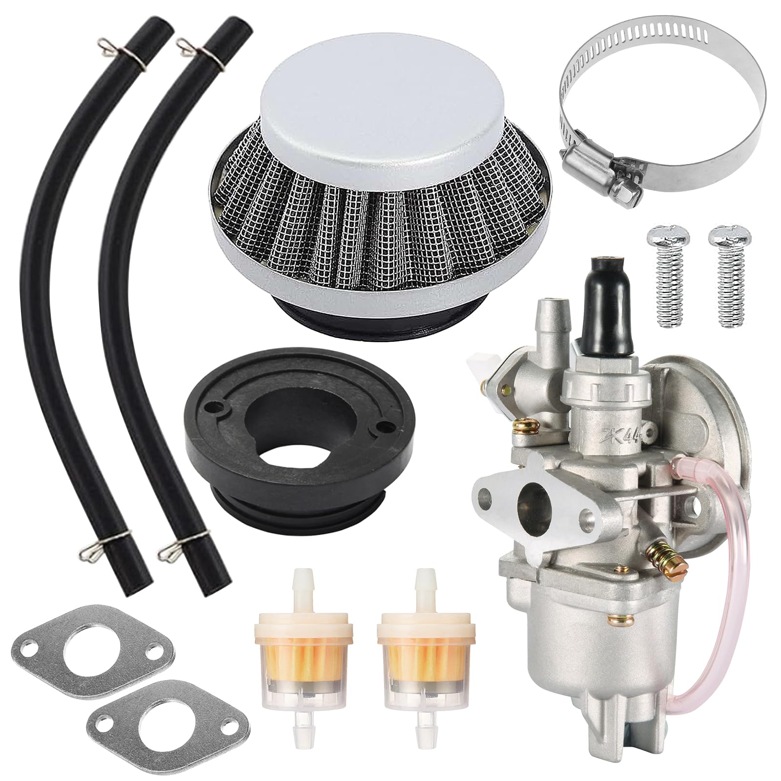 Vergaser Mit Luftfilter, Benzinfilter Schlauch Satz Für 47cc 49cc, Tuning Vergaser Mit Luftfilter Ersatz, Vergaser Für Mini-Motorrad Für Dirtbike Pocketbike Buggy Go Kart Vergaser Mit Luftfilter, Benzinfilter Schlauch Satz Für 47cc 49cc, Tuning Vergaser Mit Luftfilter Ersatz, Vergaser Für Mini-Motorrad Für Dirtbike Pocketbike Buggy Go Kart von BORDEAG