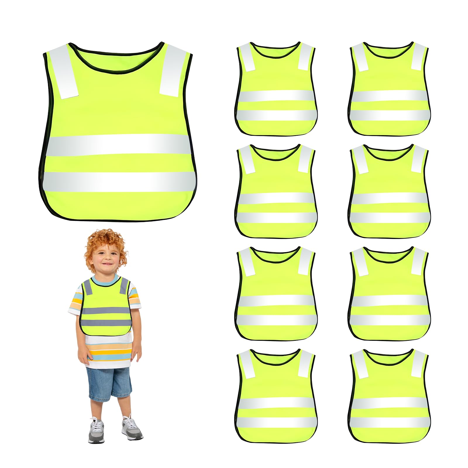 Warnweste Kinder 8 Stück, Kinder Warnweste, Kinderwarnweste Sicherheitsweste Warnwesten Auto für Kinder, Reflektorweste Kinder für Straßenverkehr Schutz Jungs Mädchen, Warnweste Kinder 3-12 Jahre Warnweste Kinder 8 Stück, Kinder Warnweste, Kinderwarnweste Sicherheitsweste Warnwesten Auto für Kinder, Reflektorweste Kinder für Straßenverkehr Schutz Jungs Mädchen, Warnweste Kinder 3-12 Jahre von BORDEAG