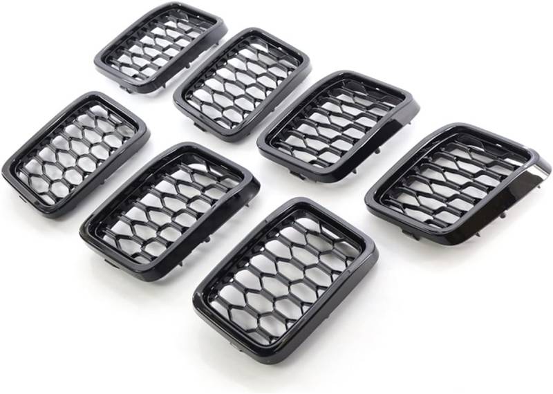 Auto Frontstoßstange Mesh Grill für J-eep Grand Cherokee 2017-2020, Auto Kühlergrill Stoßstange Mesh Grill Frontstoßstange Langlebig,B von IUSOT