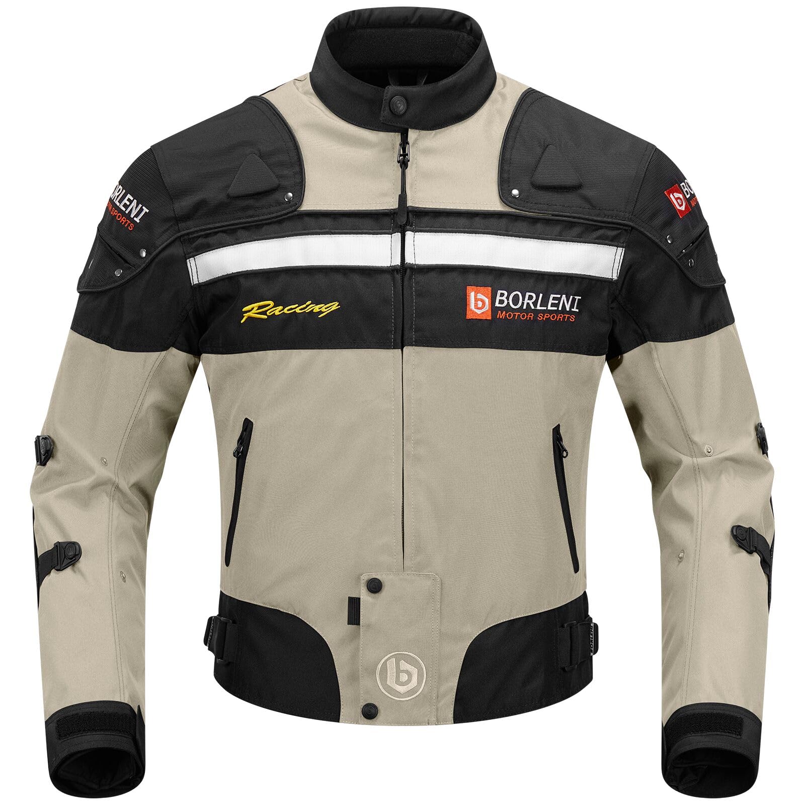 BORLENI Motorradjacke Herren 4 Saison Motorrad Jacke Textiljacke Winddicht mit Herausnehmbarem Liner Protektoren Protektor Jacke Roller Biker Touren Männer Damen Braun M BORLENI Motorradjacke Herren 4 Saison Motorrad Jacke Textiljacke Winddicht mit Herausnehmbarem Liner Protektoren Protektor Jacke Roller Biker Touren Männer Damen Braun M von BORLENI