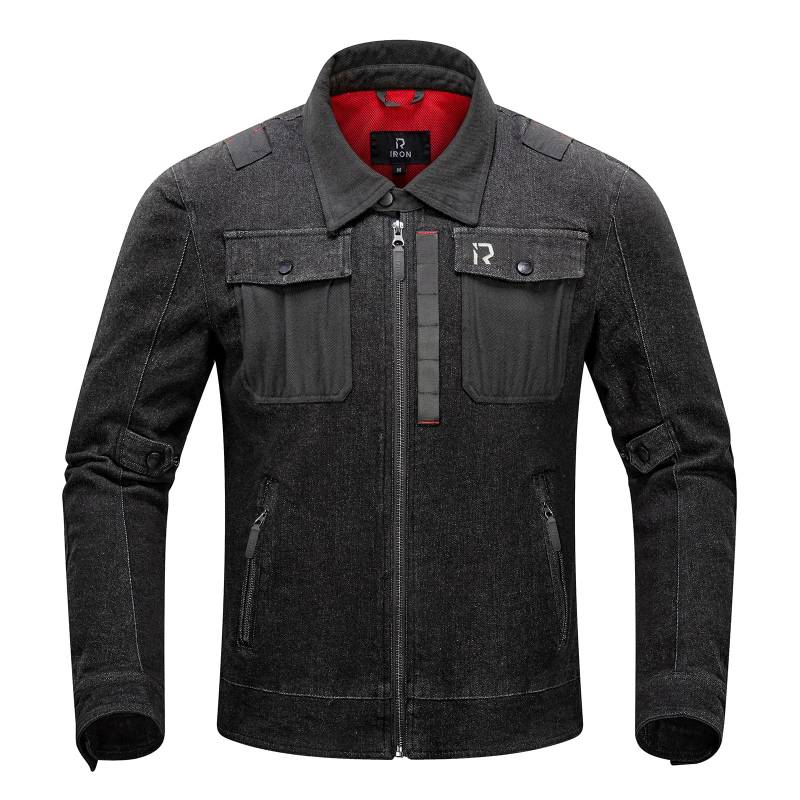 BORLENI Motorradjacke Denim Herren Motorrad Jeansjacke mit Protektoren Atmungsaktiver Panzerschutz Hochglanz Reflektierend für Frühling Sommer Herbst von BORLENI