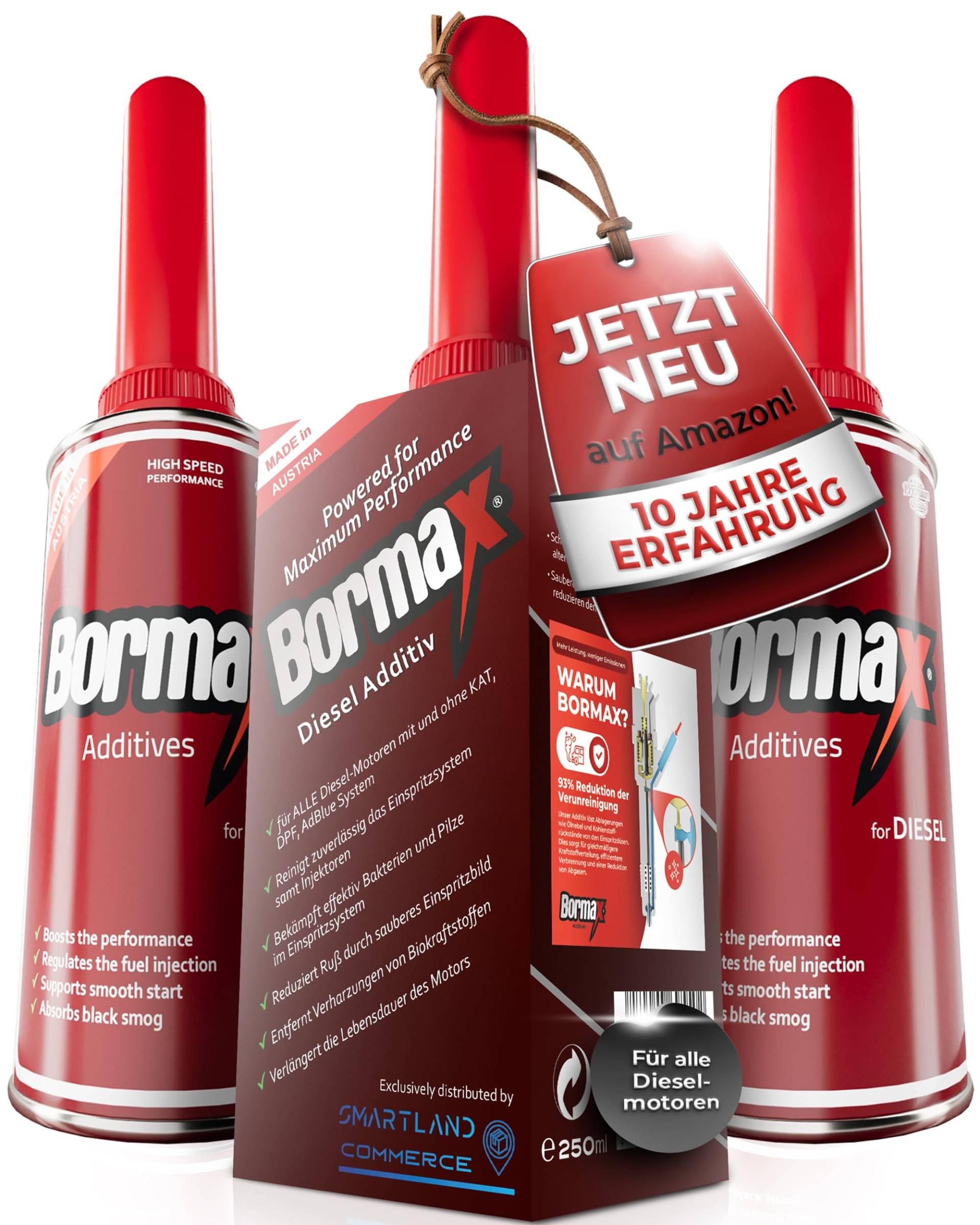 BORMAX Diesel Additiv 3x250ml - Kraftvolle Reinigung & effektiver Schutz des Kraftstoffsystems | Diesel Systemreiniger für effiziente Einspritzung & gründliche Injektor-Sauberkeit | Diesel Reiniger BORMAX Diesel Additiv 3x250ml - Kraftvolle Reinigung & effektiver Schutz des Kraftstoffsystems | Diesel Systemreiniger für effiziente Einspritzung & gründliche Injektor-Sauberkeit | Diesel Reiniger von BORMAX