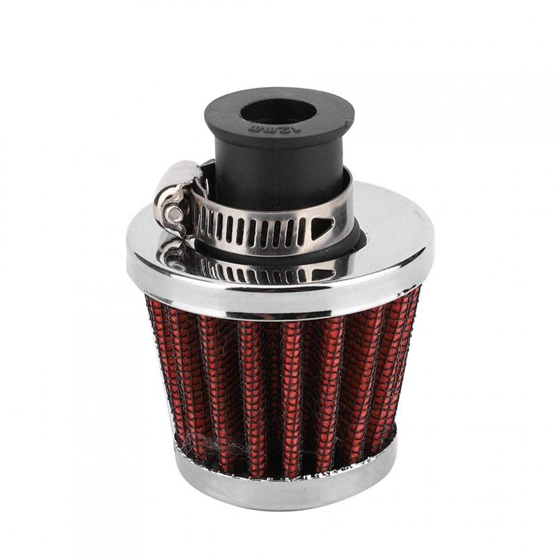 Auto Luftfilter, 0,5 Zoll Universal Mini Air Red Oil Vent Ventil Entlüftungsfilter Praktisches Auto Auto Zubehör für Kurbelgehäuse Scooter Fahrrad Motorrad von BOROCO