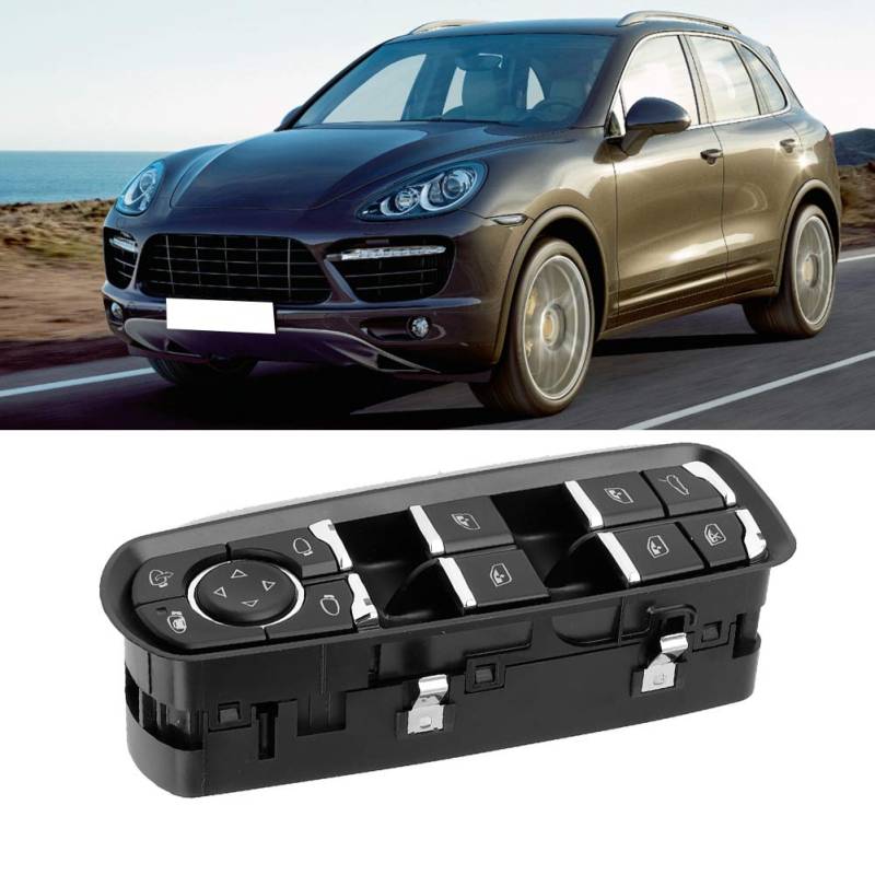 BOROCO Auto Fenster Schalter, Electric Power Master Fensterheber Schalter Passend Auto Zubehör für Porsche Cayenne 2011-2016 von BOROCO