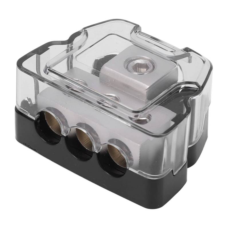 BOROCO Auto Stromverteiler,3 Wege Stromverteilerblock,Erdungsverteiler,Audio-Splitter,0 Gauge in 4 Gauge Out,universell für Auto von BOROCO