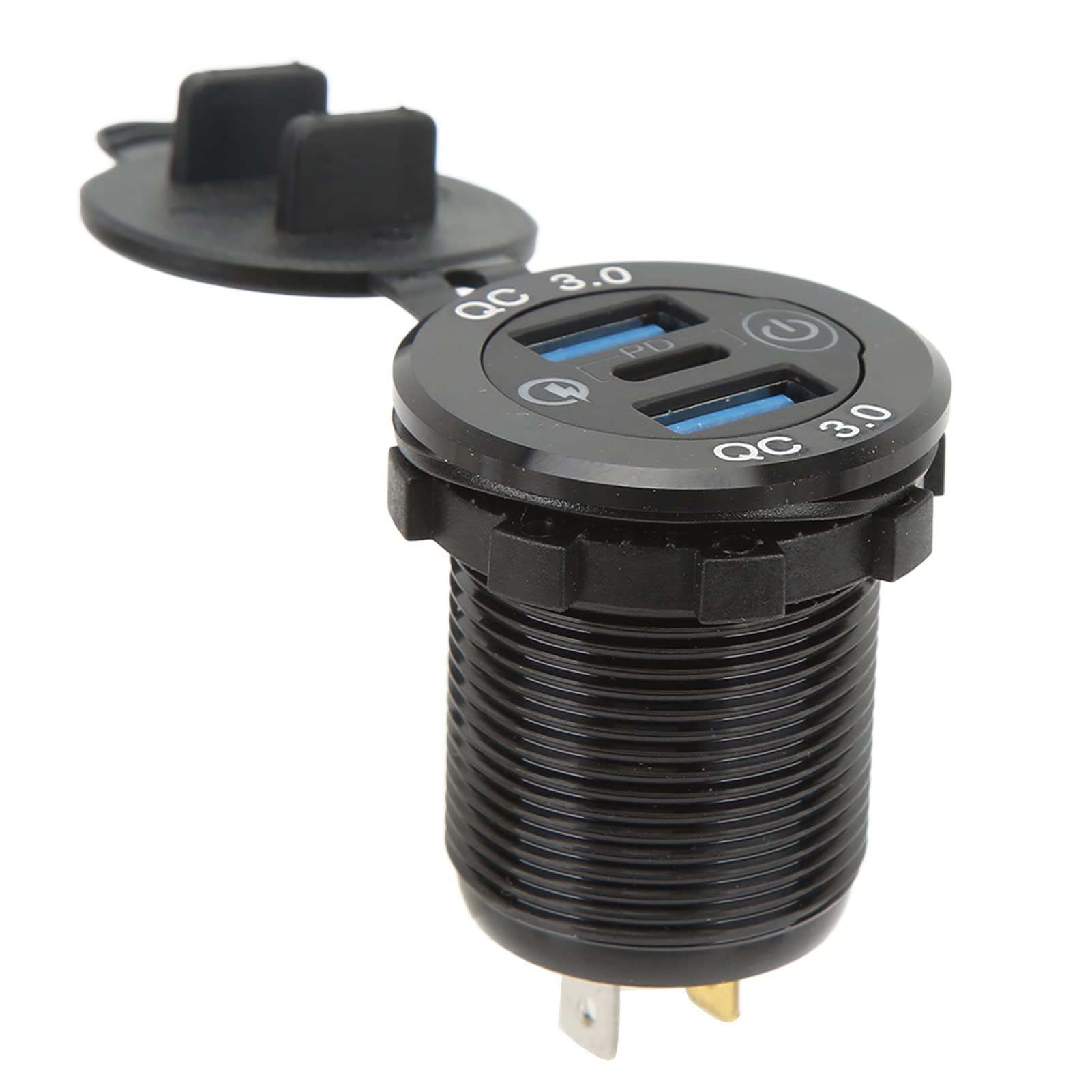 BOROCO Auto-USB-Ladebuchse 3 Anschlüsse Mehrfacher Schutz QC3.0-Ladebuchse Mit Wasserdichter Abdeckung Für Autos, LKWs, Wohnmobile von BOROCO