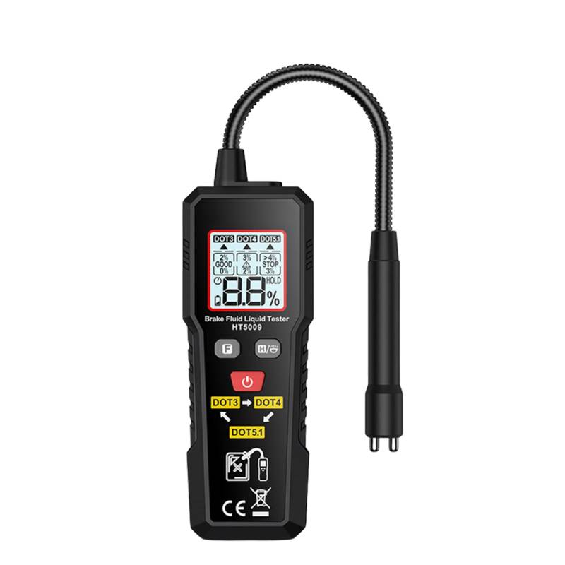 BOROCO Bremsflüssigkeitstester, Bremsflüssigkeitsprüfer mit LED Anzeige für Auto Fahrzeug, Bremsflüssigkeit Diagnosetest Werkzeug kalibriert für DOT3 DOT4 DOT-5.1 Bremsflüssigkeit von BOROCO