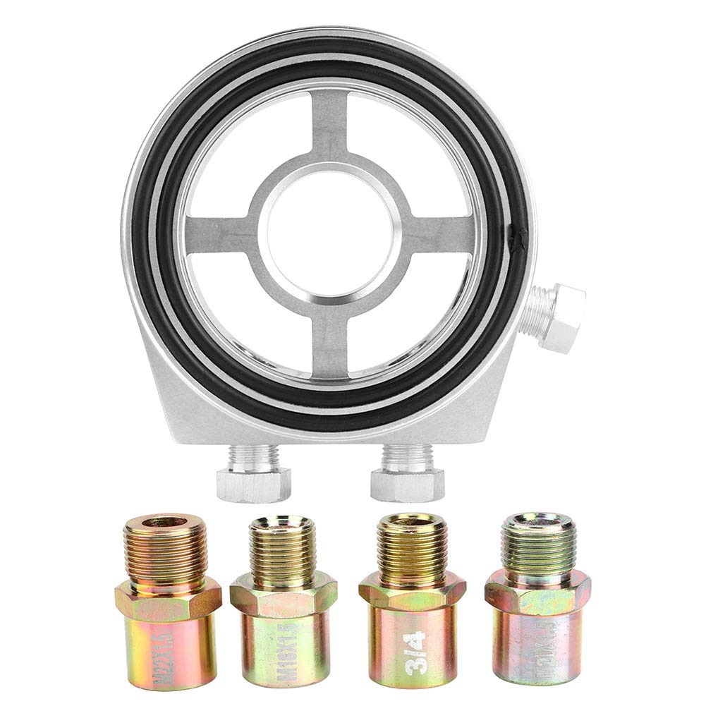 BOROCO Ölfilter Sandwich Adapter,Silberne Aluminium Universal-Ölfilter-Temperatur-Kühler-Anzeige Sandwichplatte Adapter für die meisten Autos BOROCO Ölfilter Sandwich Adapter,Silberne Aluminium Universal-Ölfilter-Temperatur-Kühler-Anzeige Sandwichplatte Adapter für die meisten Autos von BOROCO
