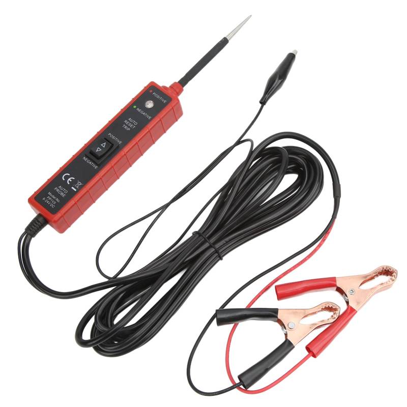Power Circuit Probe Tester, BOROCO Auto Electric Circuit Probe Tester Diagnosewerkzeug Kurzschlussschutz 4m Kabel Rot DC 6-24V von BOROCO
