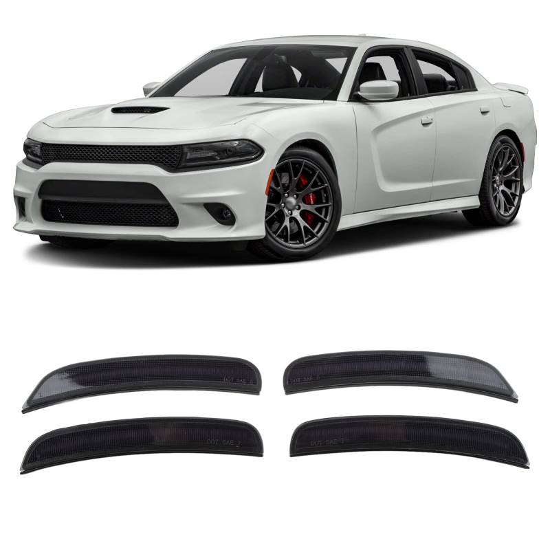 BOROCO Seitenstoßstangenmarkierung, 4 Stück Seitenstoßstangenmarkierungsleuchte 68214126Aa 68214127Aa Ersatz Für Dodge Charger 2015-2022 von BOROCO