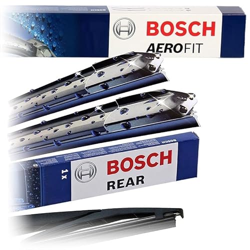 Bosch Scheibenwischer Heckwischer Vorne + Hinten, Aerofit AF295 + H772, Wischer Scheibenwischerblätter Set für Frontscheibe und Heckscheibe von BOSCH bundle
