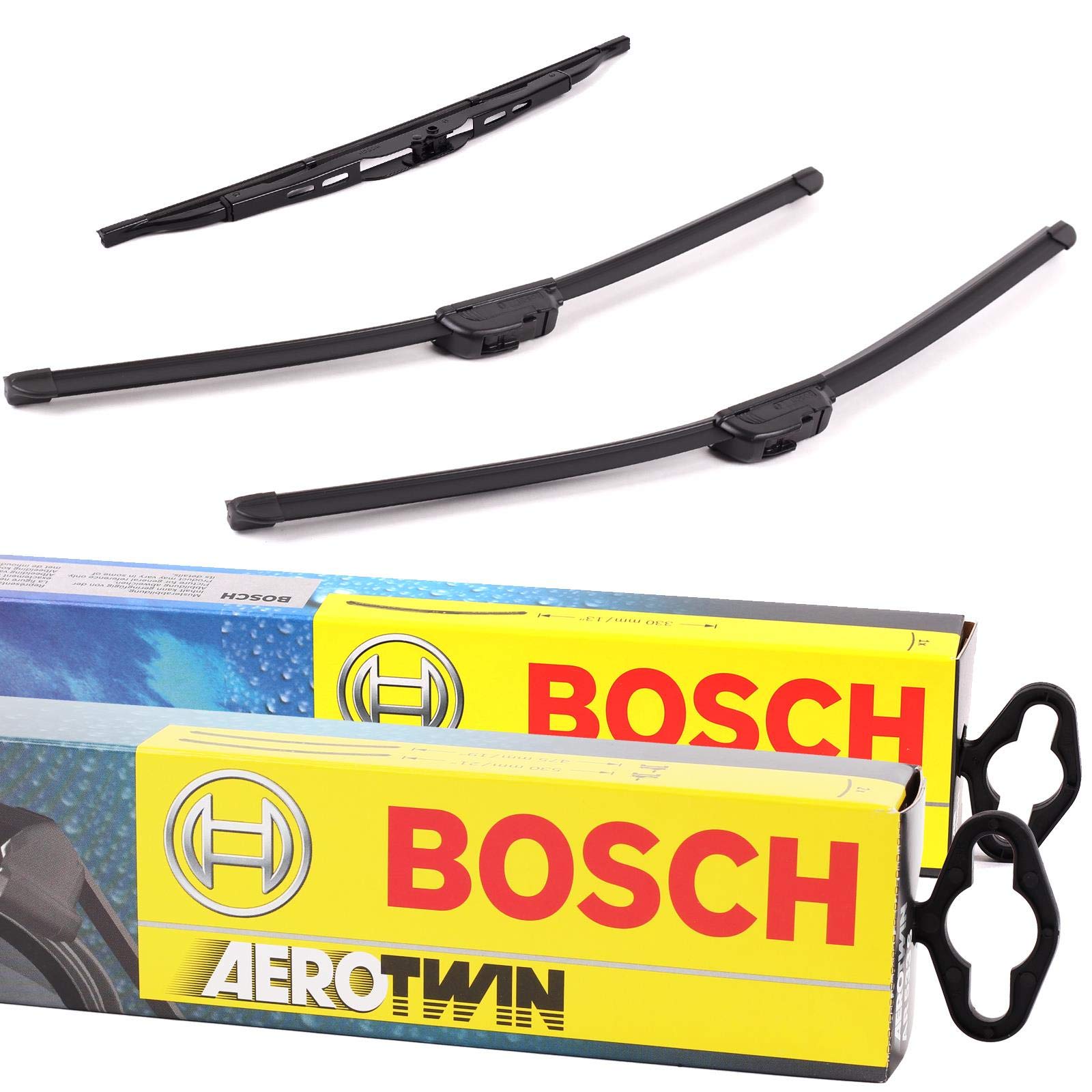 Set Bosch Wischer Wischerblatt Wischerblätter Scheibenwischer Scheibenwischerblätter Aerotwin AR653S + Heckwischer Heckwischerblatt Heckscheibenwischer H352 von BOSCH Bundle