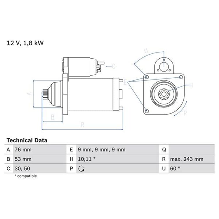 Bosch Anlasser VW Transporter T4 von BOSCH