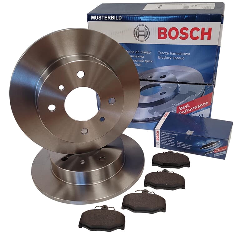 Bosch Bremsscheiben + Bremsbel?ge hinten Citroen Fiat Opel Peugeot von BOSCH