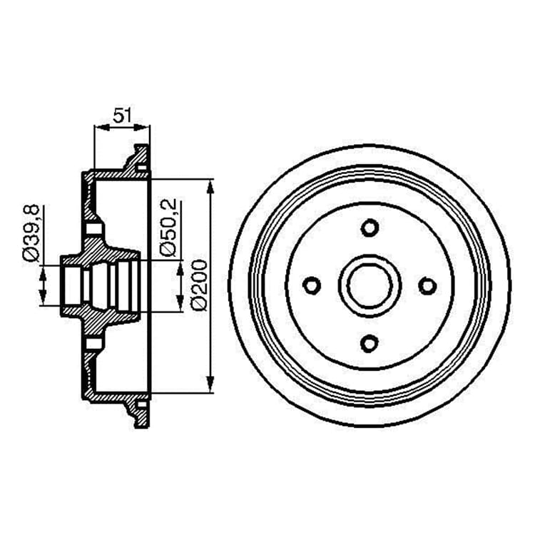 Bosch Bremstrommel Audi 80 90 Coupe von BOSCH