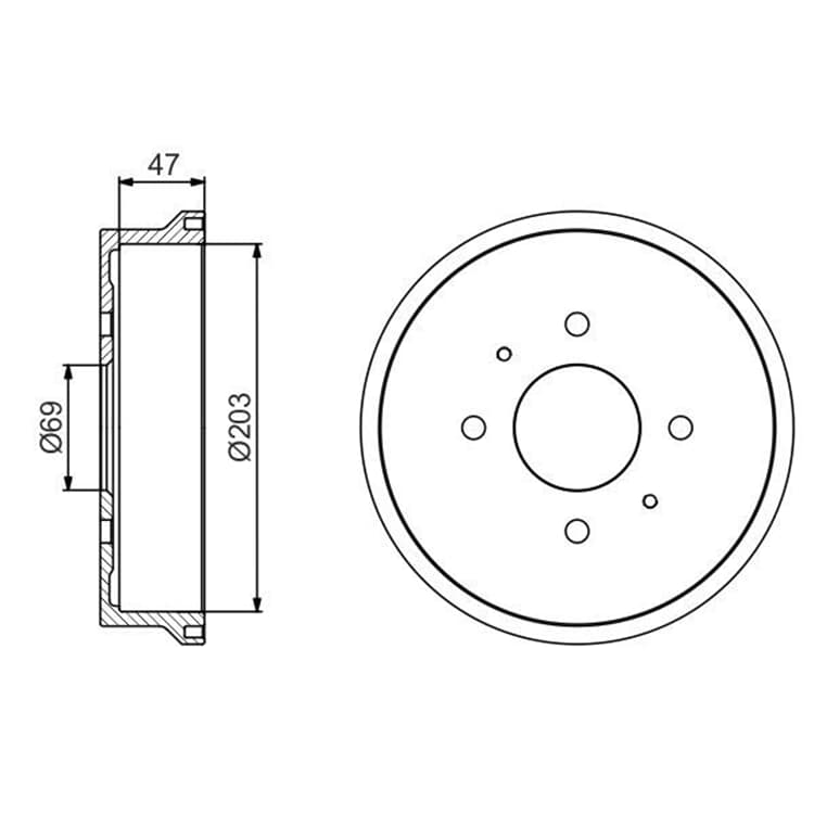 Bosch Bremstrommel Mitsubishi Colt Smart Forfour von BOSCH