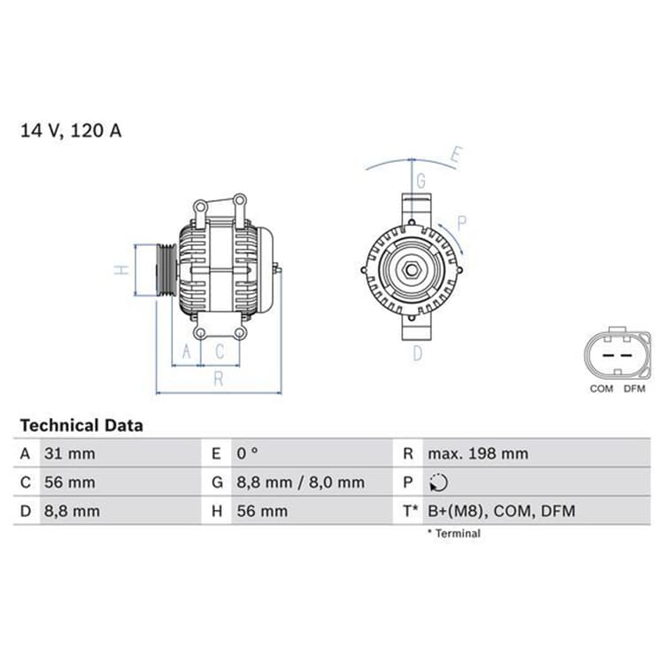 Bosch Generator Mercedes C-Klasse Clc-Klasse Clk E-Klasse Slk von BOSCH