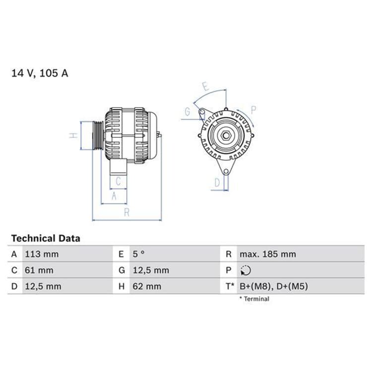 Bosch Generator Opel Astra Signum Vectra Zafira Bosch Generator Opel Astra Signum Vectra Zafira von BOSCH
