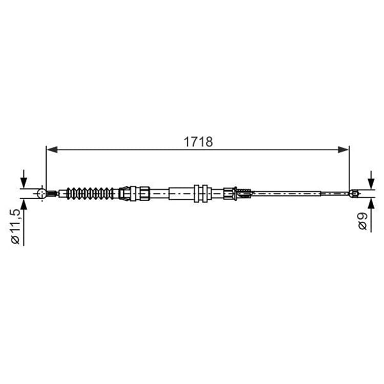 Bosch Handbremsseil hinten VW Caddy von BOSCH