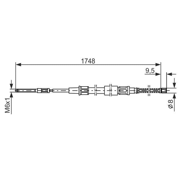 Bosch Handbremsseil hinten VW Golf Jetta von BOSCH