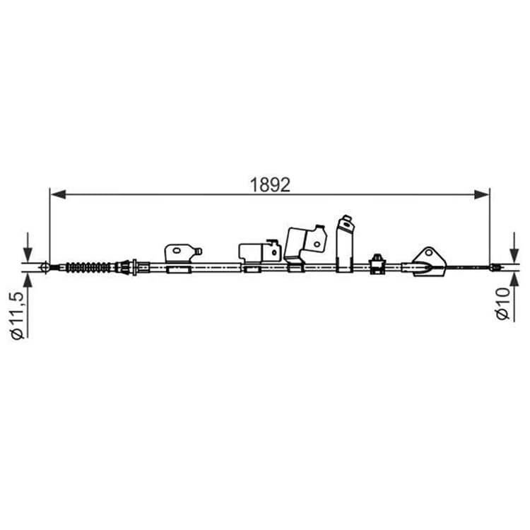 Bosch Handbremsseil hinten links Toyota Auris Corolla Bosch Handbremsseil hinten links Toyota Auris Corolla von BOSCH