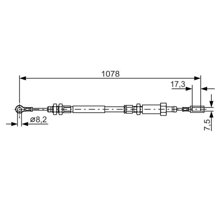 Bosch Handbremsseil vorne Fiat Ducato Peugeot Boxer von BOSCH