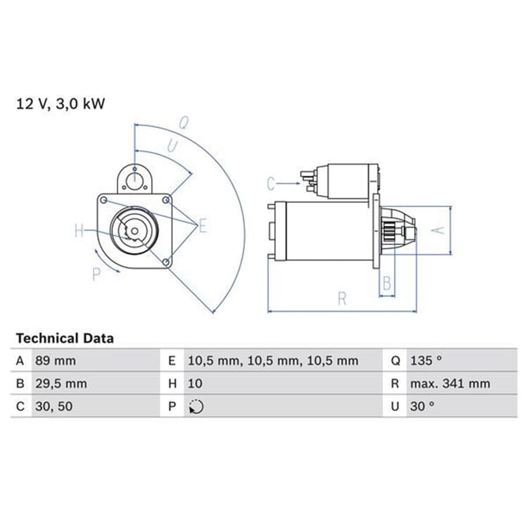 Bosch Starter 0986017750 von BOSCH